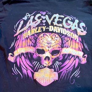 Harley Davidson Las Vegas  V-neck T-Shirt Women's Sz M EUC